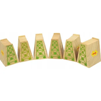 Vláček a vláčkodráha Dřevěná sada podpěr pod koleje Bigjigs Rail