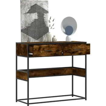 Konferenční stolek Konzolový stolek, kouřový dub, 90x35x80 cm
