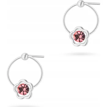 Náušnice STŘÍBRNÉ NÁUŠNICE ryzost 925 Kruhy Kytičky s Zirkony Puzeta