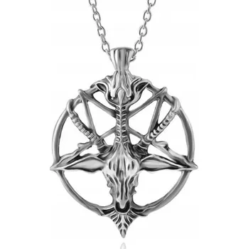 Náhrdelník Vikingský Pentagram s Kozí Hlavou Náhrdelník Amulet