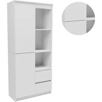 Knihovna Regál R1180BIA bílý stojící kancelářský na knihy oblečení fotografie hračky