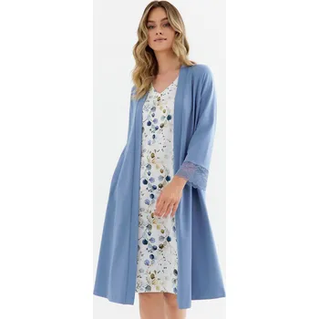 Dámské noční prádlo DÁMSKÝ ŽUPAN 402 CANA 2XL Modrá XXL