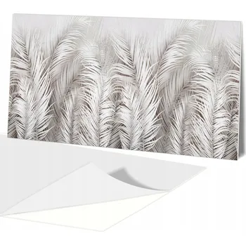 Obraz SAMOLEPICÍ PVC PANELY NA ZEĎ Vzor Bílé Kapradiny Palmy Pírka 120x60cm