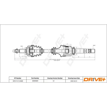 Poloosa kola Hnací hřídel - poloosa Dr!ve+ DP2110.10.0828