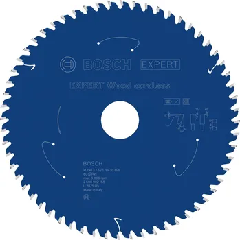 Pilový kotouč BOSCH Pilový kotouč EXPERT Wood cordless, 190 × 1,5/1 × 30 mm, T60 (2.608.902.158)