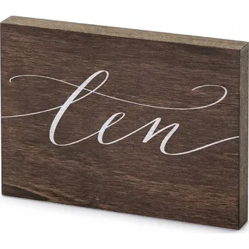 Obraz Dřevěné číslo na stůl "Deset", 2x18x12.5 cm