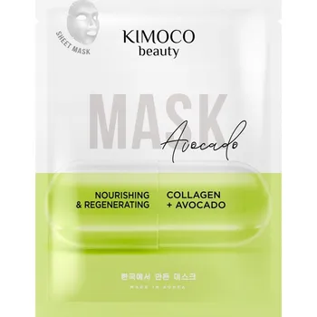 Pleťová maska Kimoco Beauty Vyživující a regenerační maska s avokádem 23 ml, korejská plachta