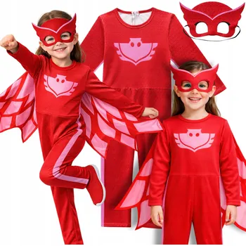 Karnevalový kostým KOSTÝM PŘEVLEK SOVIČKA PJ MASKS MASKA NA KARNEVALOVÝ BÁL 122 / 128 CM