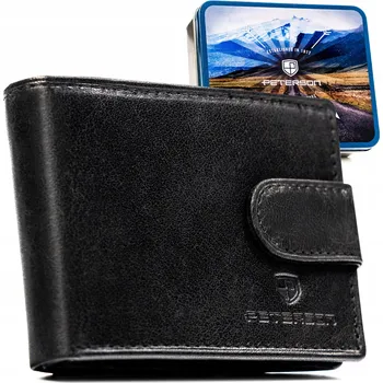 Peněženka Peterson pánská peněženka z pravé kůže černá - muž