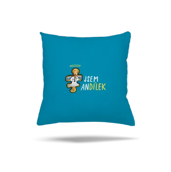 Polštář Bastard Jsem andílek polštář Blue Turquoise