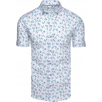 Pánská košile DStreet pánská košile casual KX1039 krátký rukáv slim střih bavlna velikost XXL