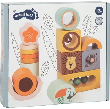 Dřevěná hračka Dřevěné senzorické Stavebnice Small Foot Safari