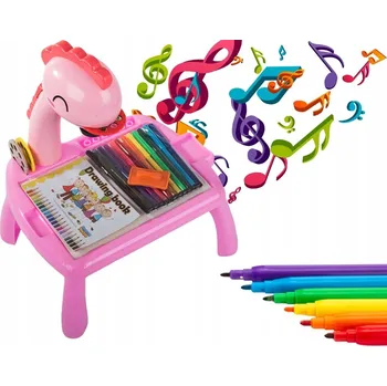 Hračka pro nejmenší Verk 18290 Projektor na malování s příslušenstvím, růžový