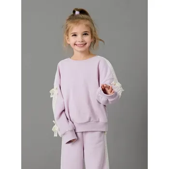 Dívčí mikina Sinsay - Mikina s kulatým výstřihem - levandulová - 563HN-04X - 563HN-04X-116