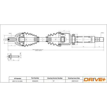 Poloosa kola Hnací hřídel - poloosa Dr!ve+ DP2110.10.2205