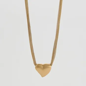 Náhrdelník Reserved - Náhrdelník s přívěskem srdce - zlatý - 042ID-GLD - 042ID-GLD-ONE