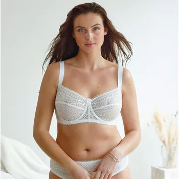 Podprsenka Zmenšující podprsenka z krajky Kalapana, s pružnými kosticemi slonová kost 105C