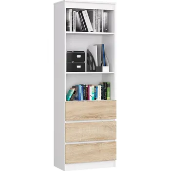 regál Regál R60 3SZ 2P CLP bílý/dub sonoma