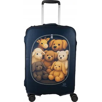 Elastický obal na kufr - “Kufr plný plyšáků” - Abbara - Velikost: M