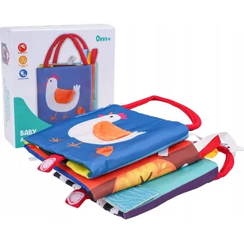 Hračka pro nejmenší Měkká Senzorická Kontrastní Knížka Pro Miminka Zvířátka