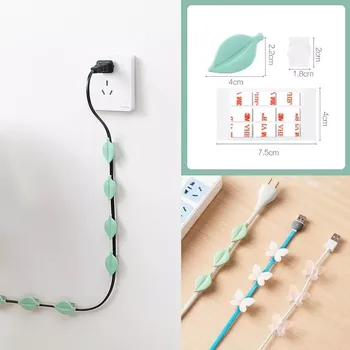 Dekorativní držák kabelů ve tvaru listů a motýlů (9 ks)