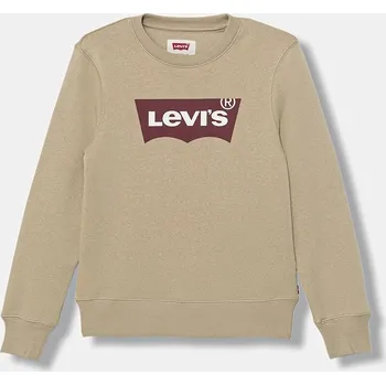 Chlapecká mikina Dětská mikina Levi's BATWING CREWNECK 9E9079.B béžová 80X, vel. 164