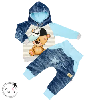 Tepláková souprava - Medvídek BOY " cool=hustý " ( kapuca ) Velikost: 128
