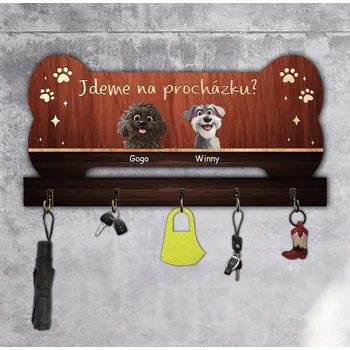 dřevěná podlaha Dřevěný věšák na vodítka s vlastním motivem 30 cm x 50 cm