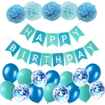 Party dekorace Narozeninová výzdoba pro kluky – tyrkysová sada