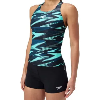Dámské plavky Speedo Hyperboom Tankini Black/Arctic Glass XL - UK38