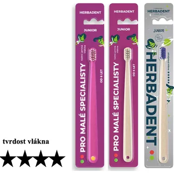 Zubní kartáček HERBADENT dětský zubní kartáček JUNIOR (blistr) barva: růžovo-bílý