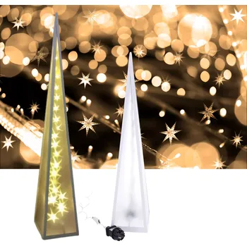 Vánoční dekorace Vánoční LED lampa s rotujícími hvězdami 45 cm