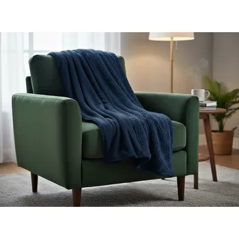 Přehoz na křeslo - sedačku LUXURY modrá 70x160 cm Mybesthome