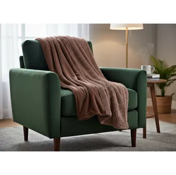 Přehoz na křeslo - sedačku LUXURY hnědá 70x160 cm Mybesthome