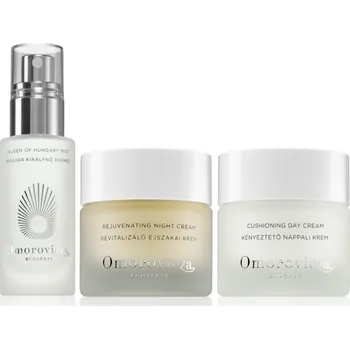 Pleťová emulze Omorovicza Day And Night Hydro-Mineral Cushioning Day Cream omlazující denní krém pro všechny typy pleti 50 ml + Rejuvenating Night Cream noční omlazující krém 50 ml + Hydro-Mineral Queen of Hungary Mist osvěžující mlha na obličej 30 ml