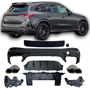 Nárazník PROTEC Zadní difuzor + koncovky výfuku (CHROME) 63 AMG LOOK Mercedes X254 GLC