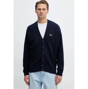 Dámský svetr Vlněný kardigan Lacoste AH0397 námořnická modř 59X, vel. L