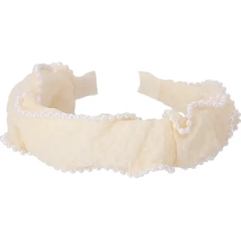 Čelenka Široká čelenka s perličkami – bílá