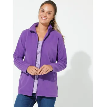 Pánská mikina Blancheporte Fleecová mikina na zip fialová 42/44