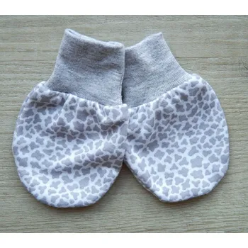 Rukavice AMÁLKA Bavlněné rukavičky pro miminko, šedé kaňky Velikost: 68-80