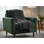 Přehoz na křeslo - sedačku LUXURY šedá 70x160 cm Mybesthome