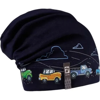 Čepice Chlapecká bavlněná ČEPICE B14 tm.modrá Pepe Dráče