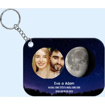 Plakát Sada 2ks klíčenek pro páry - Moon phase s fotkou 7 cm x 5 cm