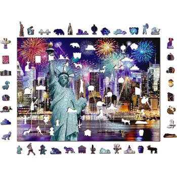 Dětské zboží Wooden City Dřevěné New York v noci XL1010 dílků