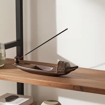 Aroma lampa Stojánek na Vonné tyčinky loďka 2 / keramika 24cm