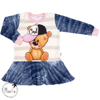 Mikinošaty bez kapuce Medvídek GIRL " cool=hustý " Velikost: 74