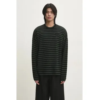 Dámský svetr Vlněný svetr Wood Wood Tya Striped Oversized Jumper, XL, zelená, 79X