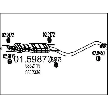 Auto-moto Střední tlumič výfuku MTS 01.59870