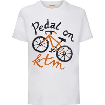 Cyklistické oblečení Triko KTM FACTORY WILD YOUTH SHIRT PEDAL ON, WHITE 128