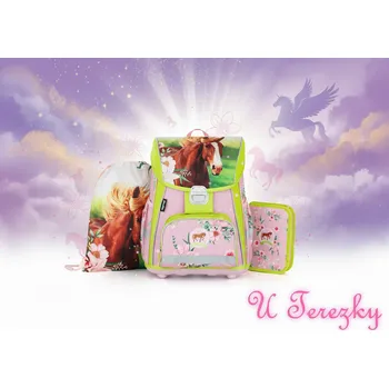 Školní batoh Koně Oxybg Školní sada set 3ks PREMIUM kůň batoh, sáček, penál 0-67823